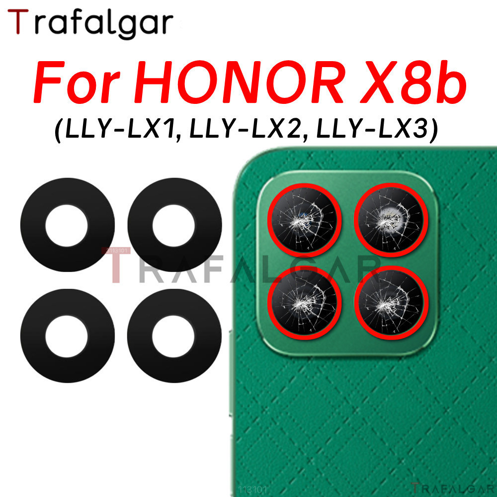 Ống kính kính kính máy ảnh phía sau cho Honor X8b LLY-LX1 LLY-LX2 LLY-LX3 Thay thế bằng nhãn dán dín
