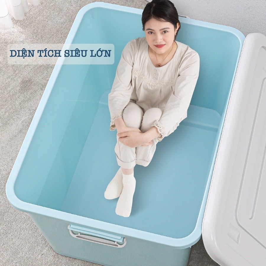 Thùng Nhựa Đựng Đồ, Thùng Đựng Đồ Chơi Enoda Home Có Bánh Xe, Có Nắp Nhiều Kích Thước Q010 | BigBuy360 - bigbuy360.vn