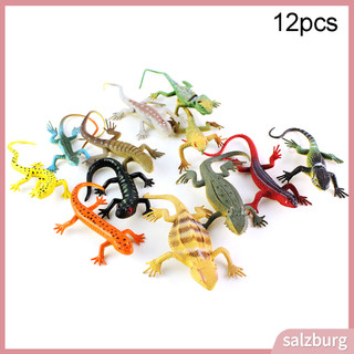 < Salzburg > 12 Chiếc Mô Phỏng Mini Lizard Gecko Mô Hình Động Vật Magic Trick Đồ Chơi Giáo Dục Trẻ Em