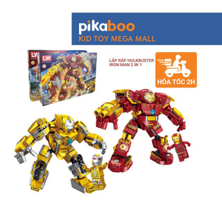 Đồ chơi Lắp ráp Mô hình HulkBuster Iron Man 3 trong 1 Pikaboo gồm 320+ PCS chất liệu nhựa cao cấp an toàn cho bé
