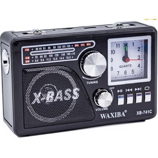 Đài Radio 741/Cassette-FM Âm Thanh To Rõ Nét, Có Đồng Hồ, Bắt Sóng Cơ Dễ Dùng Tích Hợp Đèn Pin-Sạc Điện-Thẻ Nhớ-USB