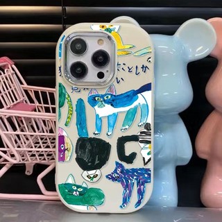 Ốp điện thoại chống rơi cho IPhone111213 Pro MaxiPhone 7 Plus8 Plus Bao gồm tất cả IPhoneX XR XS MaxPhone78 IPhone1415 Pro Max Trừu tượng Doodle Cat