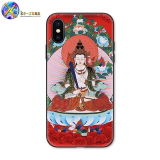 Phong Cách Trung Hoa Void Tây Tạng Bồ Tát Dunhuang Bức Tranh Tường Thích Hợp Cho iPhone XS Max Vỏ Điện Thoại X Apple XR Mềm 678p Redmi Model Điện Thoại Di Động Vỏ Bảo Vệ Chống Sốc CLQN
