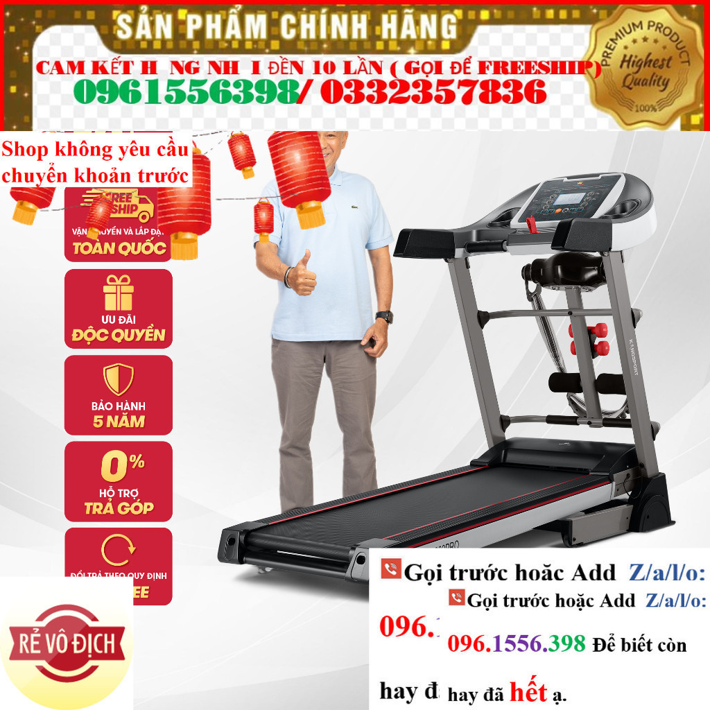 >> Máy chạy bộ tại nhà Kingsport BK-8000 Pro đa năng có chức nâng dốc tự động -bona prezo