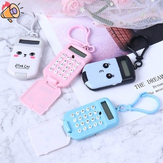Máy tính chữ số di động kawaii mini máy tính bỏ túi màn hình hoạt hình dễ thương sáng tạo móc khóa máy tính đồ dùng văn phòng yd