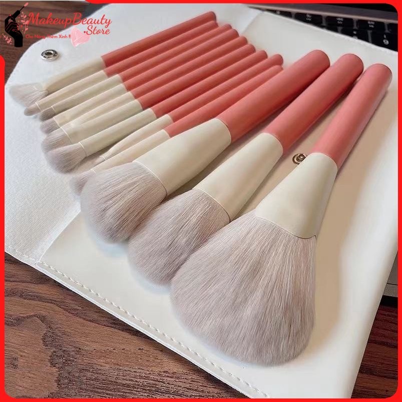 Bộ cọ trang điểm 12 món, cọ trang điểm makeup cá nhân chuyên nghiệp màu hồng A32 MS 88324 [ ZIN.COSM