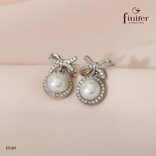Bông tai ngọc trai thật, bạc quý kim với thiết kế tinh xảo, thanh lịch - EF189 - Finifer by Hoang Gia Pearl