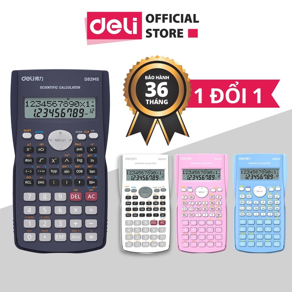 Máy Tính Cầm Tay DELI Màn Hình LCD - Máy Tính Giá Rẻ Dùng Cho Học Sinh Sinh Viên Văn Phòng Tính Toán