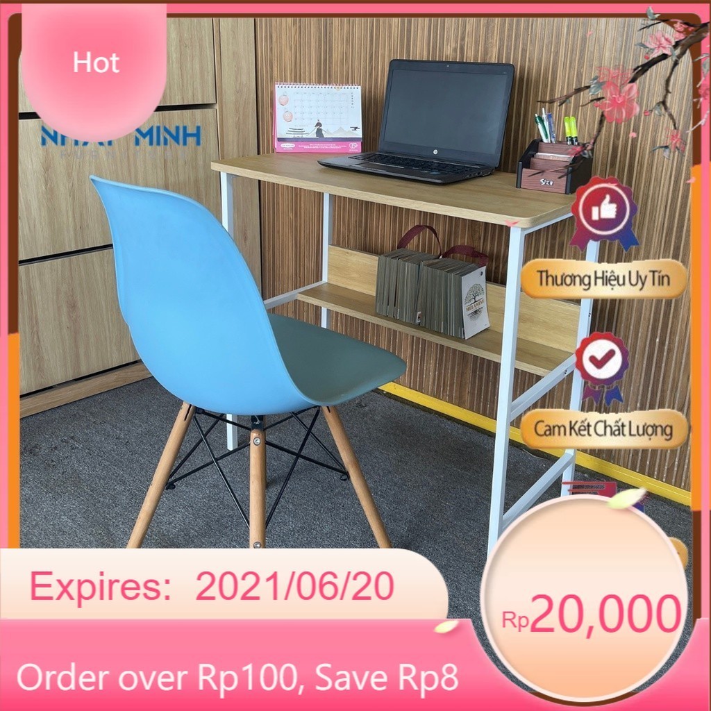 Bàn học, làm việc có kệ lửng , bàn gỗ khung sắt KT 40X80X75cm , bảo hành 12 tháng