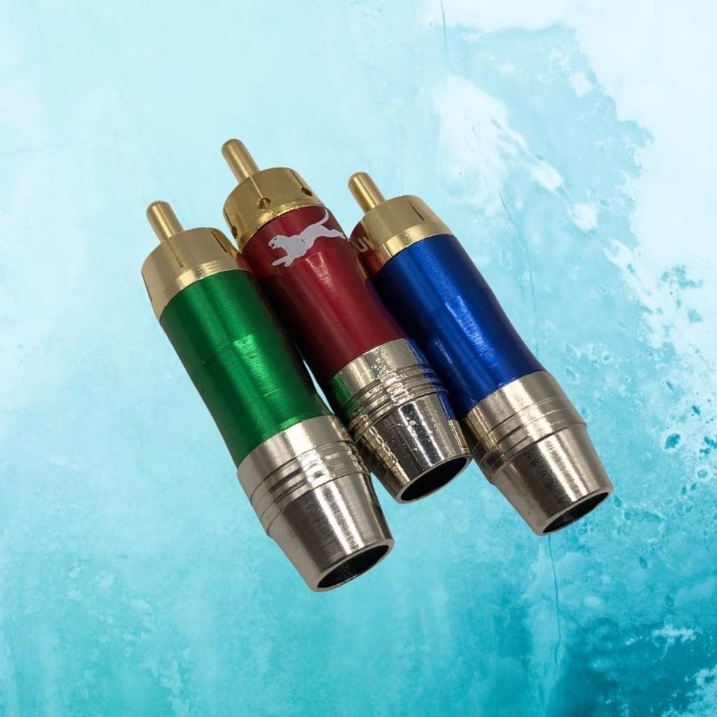 Combo 2 Đầu AV Huwang Đực (Dương) Đồng OFC, Mạ Vàng - Jack Hoa Sen Đực, Jack RCA/ Jack AV