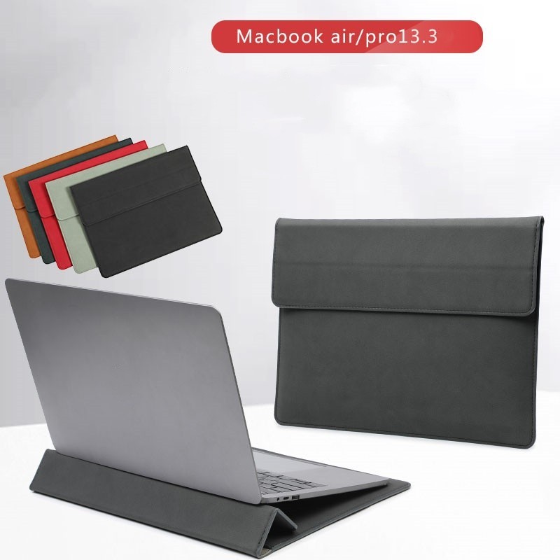 Bao Da Kinh Doanh Bao Da Dành Cho MacBook Air 13.3 M1 M2 Tích Hợp Chân Đế Giá Đỡ Túi Chống Thấm Nước Có Đóng Từ Tính Tương Thích Với MacBook Air / Pro