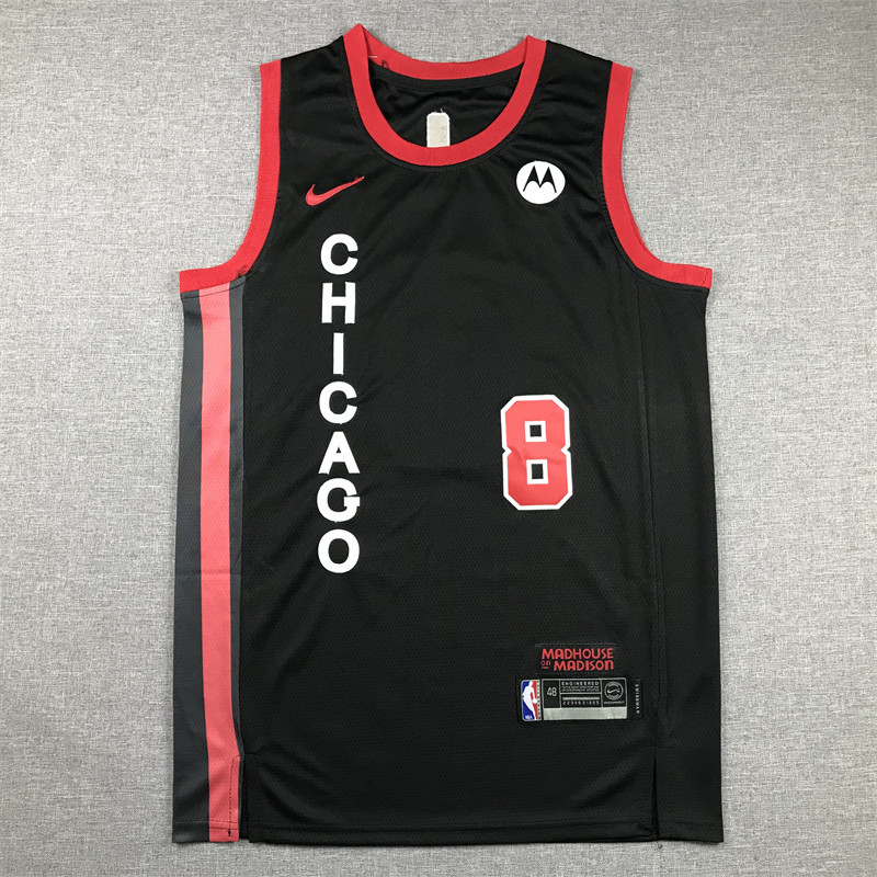 Phiên bản thêu NBA Jersey Chicago Bulls #8 Áo bóng rổ Lavine