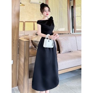 Váy Lụa Nữ MAY I6209 Đen Dài Dự Tiệc Thiết Kế Màu Đen Sang Trọng Gọn Dáng [MAY XÁC NHẬN ĐỒNG Ý ĐỒNG KIỂM]