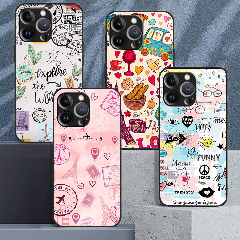 Ốp Điện Thoại Kính Cường Lực London Pizza 02 Cho IPhone 16 15 14 13 12 11 Pro XS Max Plus Mini X XR 