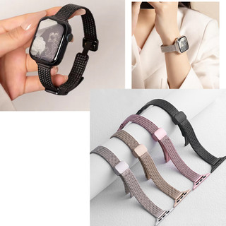 Dây đeo vòng gấp từ tính cho iWatch Ultra 2 49mm iWatch Series 9 8 7 SE 6 5 4 3 2 1 45mm 41mm 44mm 40mm 42mm 38mm Ultra2 Dây đeo bằng thép không gỉ mỏng thanh lịch dành cho nữ