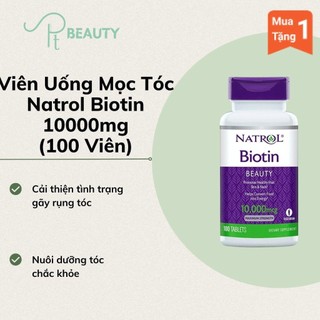 Viên uống mọc tóc natrol biotin 10000mg - màu tím - 100 viên