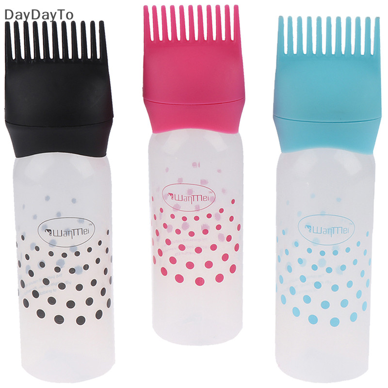DayDayTo Hair Dye Bottle Shampoo Hair Coloring Dyestuff Applicator Bottle with Comb Teeth VN