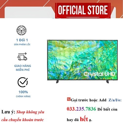 Tivi Samsung 43 inch Crystal UHD 4K CU8000 