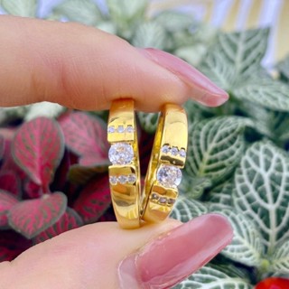Cặp Nhẫn Tình Yêu Vĩnh Cửu Mạ Vàng Đính Đá Sang Trọng, Bền Đẹp
