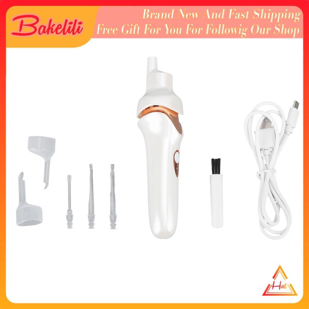 Bakelili Electric Ear Pick  Lower Noise Replaceable Head White Comfort