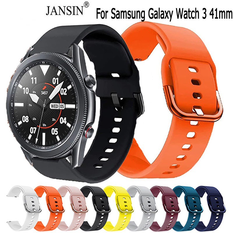 JANSIN Samsung Galaxy Watch 3 41mm Dây đeo cao su cho đồng hồ thông minh galaxy Watch3 41mm