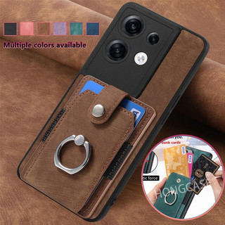 Ốp Lưng Cho Xiaomi Redmi note 13 Pro 5G note13 13Pro note13Pro 2024 Ví Thẻ Vỏ Điện Thoại Khe Cắm Da Vòng Giá Đỡ Ô Tô Ốp Lưng Bảo Vệ Chống Sốc