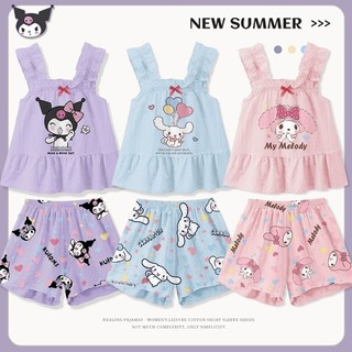 Bé gái thắt nơ sanrio bộ đồ ngủ bộ bé gái không tay nhà bộ đồ ngủ bé gái hoạt hình bộ đồ ngủ bé gái đồ ngủ trẻ em bộ đồ ngủ bé gái bộ đồ ngủ dễ thương