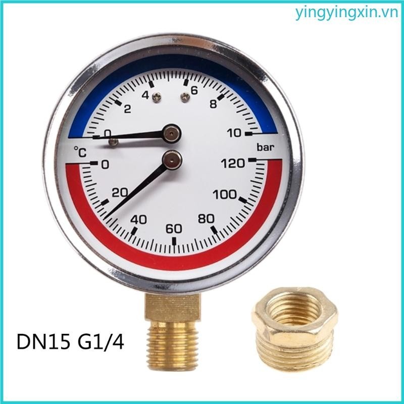 Thermomanometer Temperature Pressure Gauges up to 120 ℃ 10 Bar for Floor Heating