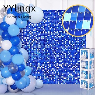 YYlingx Bảng điều khiển Sequin Trang trí tường, Đám cưới lấp lánh hình vuông Sequin Phông nền, Vòi hoa sen cho bé Trang trí sinh nhật Tấm trang trí phông nền