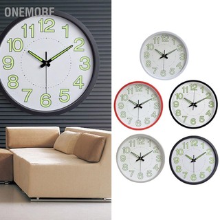 Onemore Đồng hồ treo tường dạ quang 12 inch thạch anh tròn tối giản để trang trí phòng ngủ khách