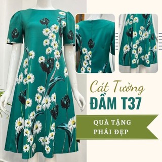 Đầm trung niên nữ sang trọng mùa hè quà tặng bà, tặng mẹ T37 - Thời trang Cát Tường