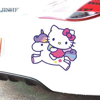Jinhf kawaii sanrio hello kitty xe dán gương chiếu hậu miếng dán thân xe miếng dán trang trí xe tải xe máy xe ô tô hot