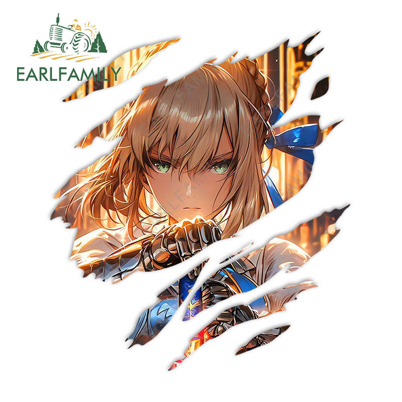 EARLFAMILY 13cm Fate Stay Night Car Sticker Trunk Windows Xe Máy Tumbler Chất Liệu Vinyl Chống Thấm 