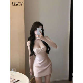 LISCN váy Đầm váy nữ body đầm hàn quốc phổ biến thời trang Vintage WLQ243050Z 13Z240325
