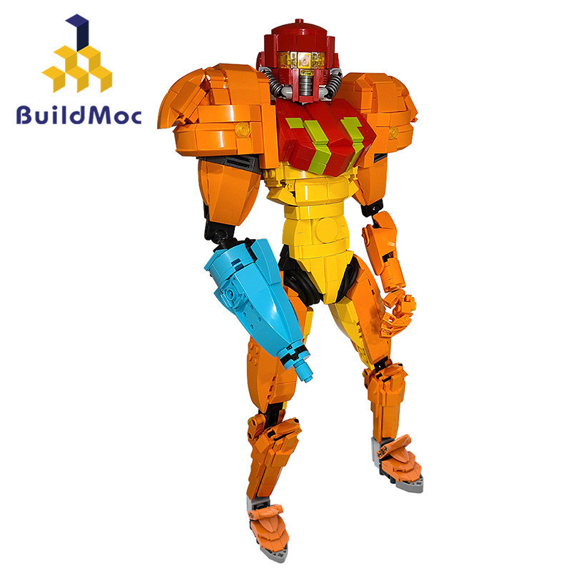 Buildmoc Metroid mecha khối xây dựng Samus Alan Khối xây dựng Đồ chơi giáo dục trẻ em cho người lớn Gạch 886 CÁI