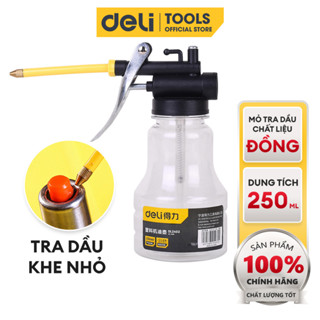 Bình Châm Nhớt Xịt Dầu Cao Cấp Cho Máy Móc Cơ Khí Deli, Vịt Dầu Kim Loại, Nhựa PP, Bình Châm Dầu Nhớt Đa Năng