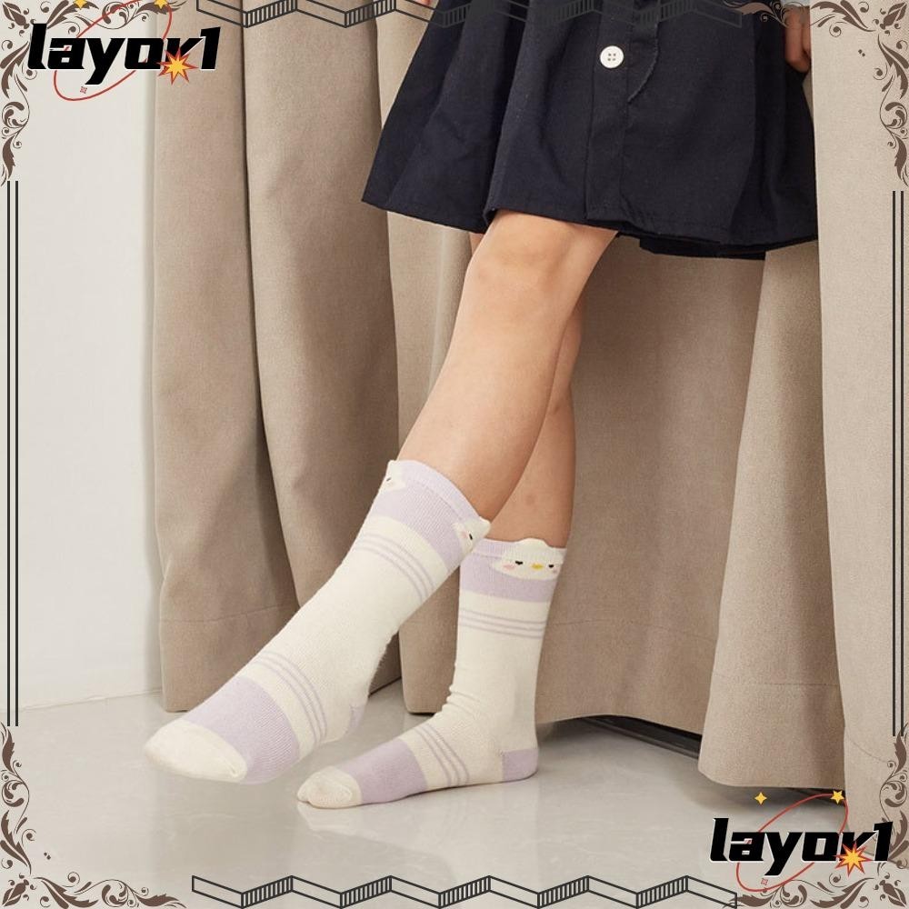 Tất trẻ em LAYOR1, Tất ống hoạt hình dày dặn, Hàng dệt kim Cotton ấm á