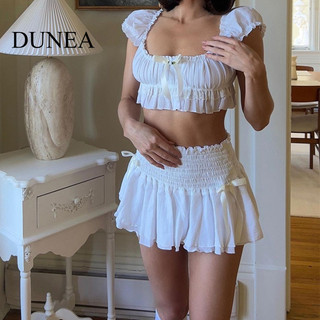 Bộ váy ngắn tay phồng gợi cảm dành cho nữ DUNEA