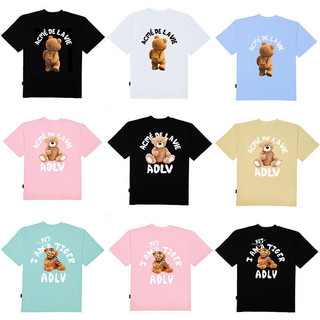 Còn hàng Áo thun unisex chất lượng cao AD thời trang mùa hè cotton nguyên chất In hình gấu bông cỡ lớn cổ áo thun ngắn tay + thẻ treo XS-3XL