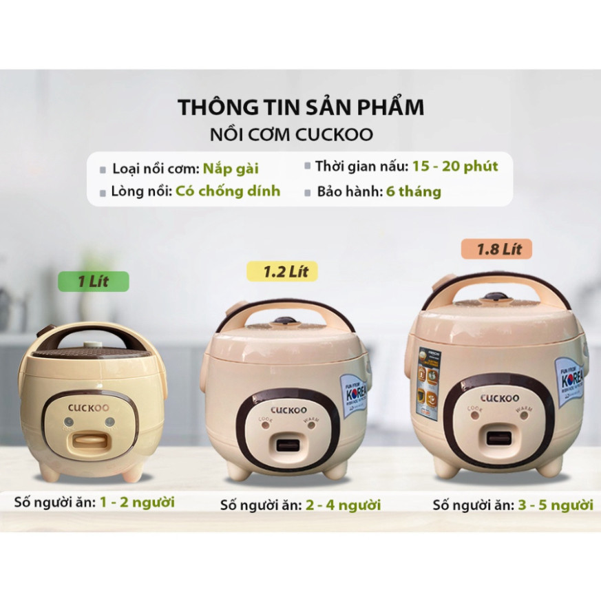 Nồi Cơm Điện 1.2l Mini Smart Gadgets CUCKOO Đa Năng Nắp Gài Hình Lợn Công Suất 700W, Chống Dính, Dung Tích  Giữ Ấm Thông