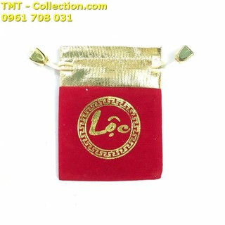 Túi gấm nhung chữ lộc; màu đỏ; 9x7cm - sp005135
