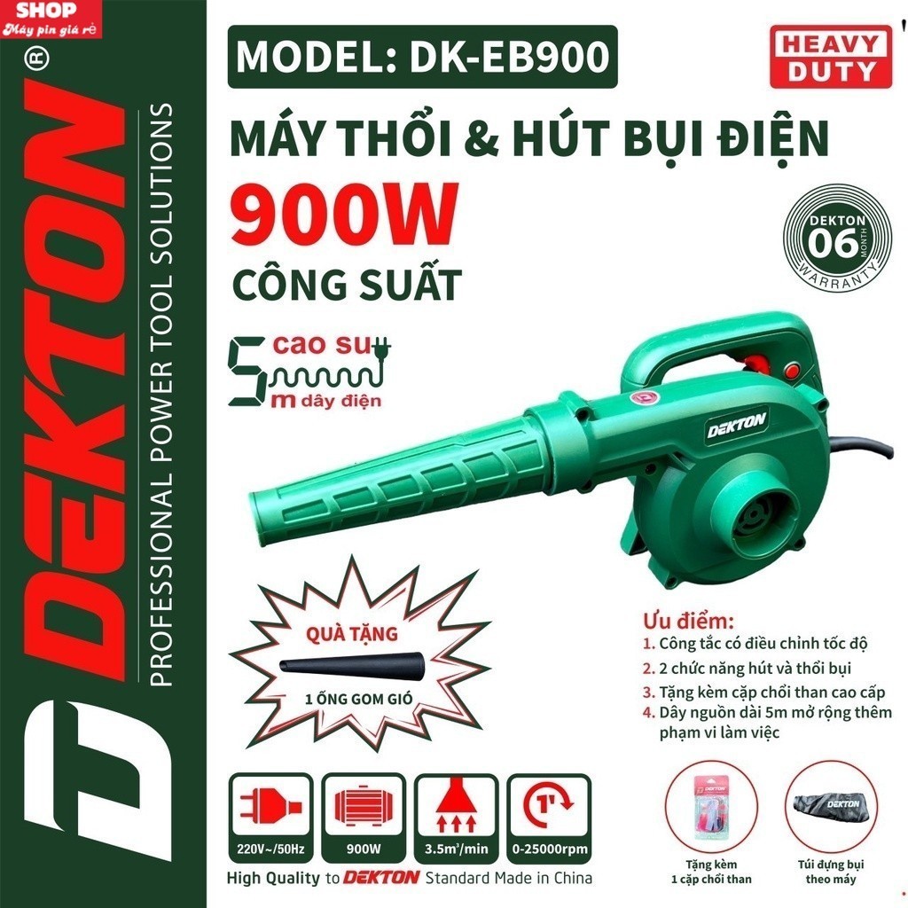 Máy thổi bụi và hút bụi DEKTON  DK-EB900 MẪU MỚI 2023 900W . SHOP MÁY GP