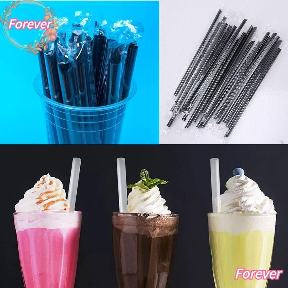 Forever 100 Cái / bộ Ống Hút Uống, Ống Hút Dùng Một Lần Nhiều Màu Sắc, Hữu Ích 23cm Trà Sữa Nhựa Uống Ống Hút Cưới Sinh Nhật Thanh Phụ Kiện