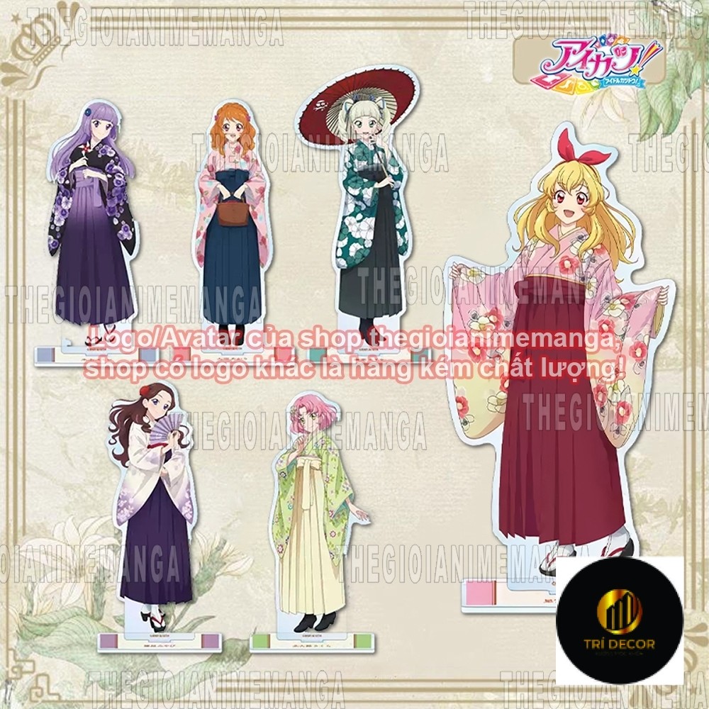 Mô hình standee AIKATSU ver CỔ PHỤC in hình anime chibi mica acrylic tượng trưng bày