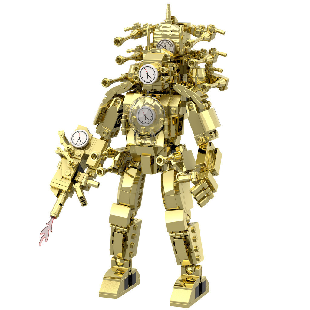 446 Chiếc Titan Golden Clockman đồng hồ Lego Skibidi Titan Vàng Clockman Khối Xây Dựng