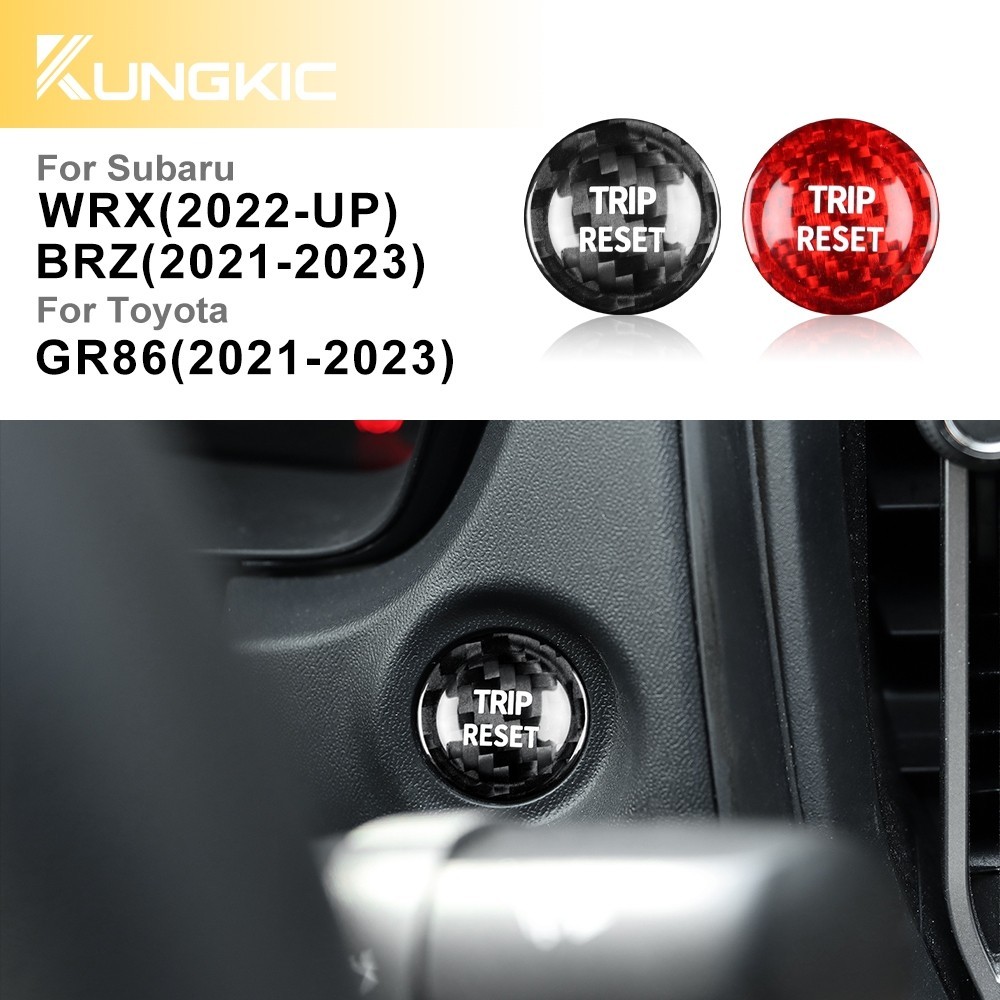 Kungkic Sợi Carbon Thật Cho Subaru BRZ Toyota GR86 2021-2024 Chuyến Đi Đặt Lại Nút Bao Dán Phụ Kiện 