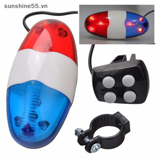 Còi xe đạp cảnh sát điện tử 4 tông có 6 đèn led cho bé