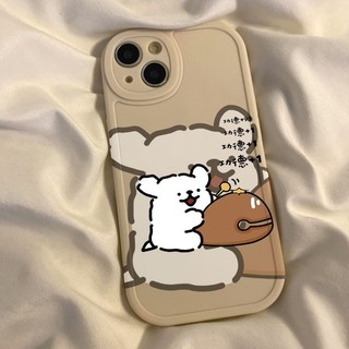 Yellow dog knocking woodfish suitable for iphone 11 12 13 pro max x xr xs max 7 plus 8plus shock absorption 14 15 pro small and anti drop suitable for men and women lovely