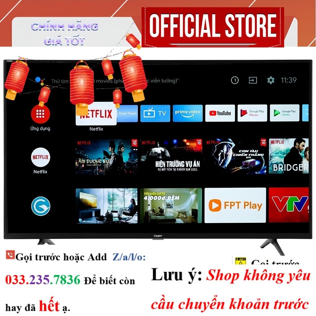 |New| Android Tivi Casper 43 inch 43UGS611 giá rẻ