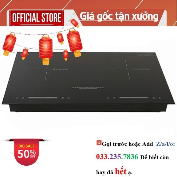 Bếp từ đôi Junger NKD22+ 4000W tặng máy hút mùi kính cong <new